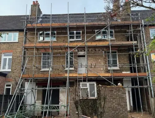 Major house renovation in London with structural upgrades, refurbishment works, and quality construction finishes.