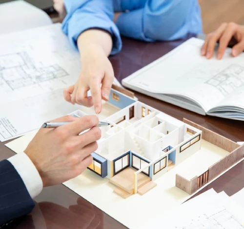 Construction site managed with safe working practices, organised delivery, and careful project control.